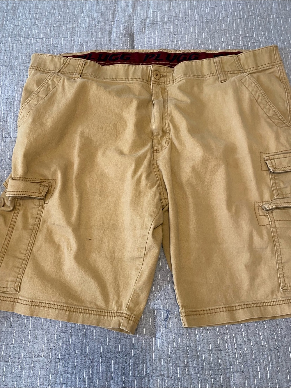 Plugg Men's Khaki Cargo Shorts with Side Pockets